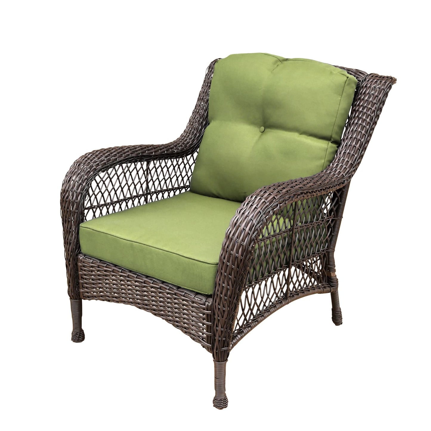 Set da conversazione con mobili da giardino in vimini e resina da 6 pezzi con schienale alto