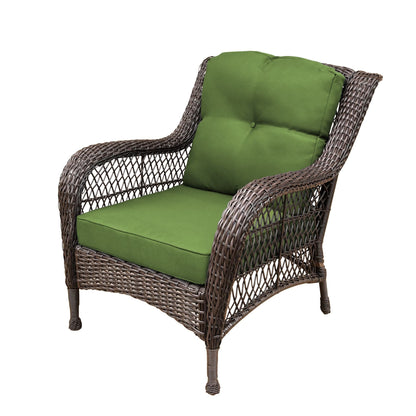 Set da conversazione con mobili da giardino in vimini e resina da 6 pezzi con schienale alto