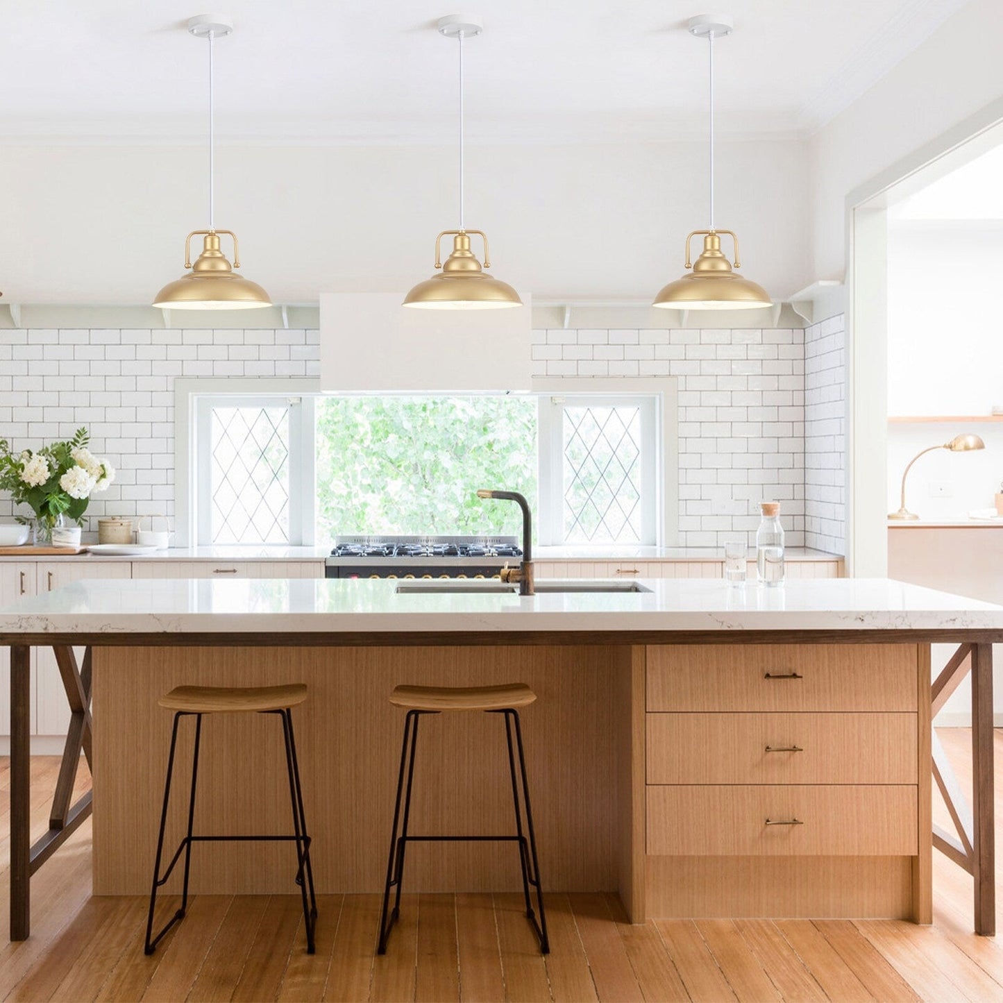 Lampada a sospensione da 60 Watt a 1 luce con paralume a cupola per isola cucina, lampadario classico semi-incassato per sala da pranzo