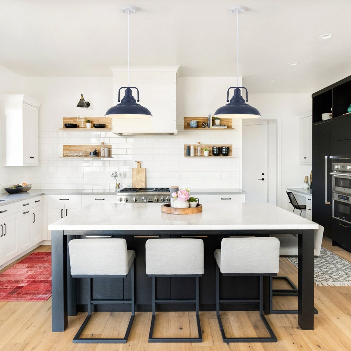 Lampada a sospensione da 60 Watt a 1 luce con paralume a cupola per isola cucina, lampadario classico semi-incassato per sala da pranzo