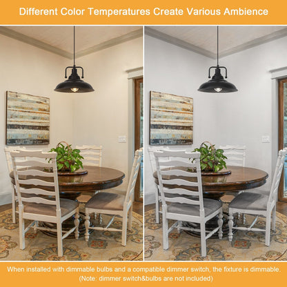 Lampada a sospensione da 60 Watt a 1 luce con paralume a cupola per isola cucina, lampadario classico semi-incassato per sala da pranzo