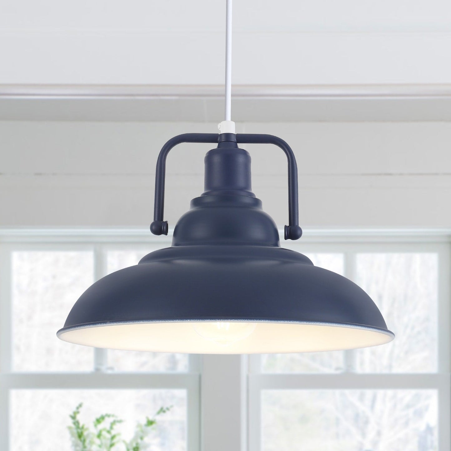 Lampada a sospensione da 60 Watt a 1 luce con paralume a cupola per isola cucina, lampadario classico semi-incassato per sala da pranzo