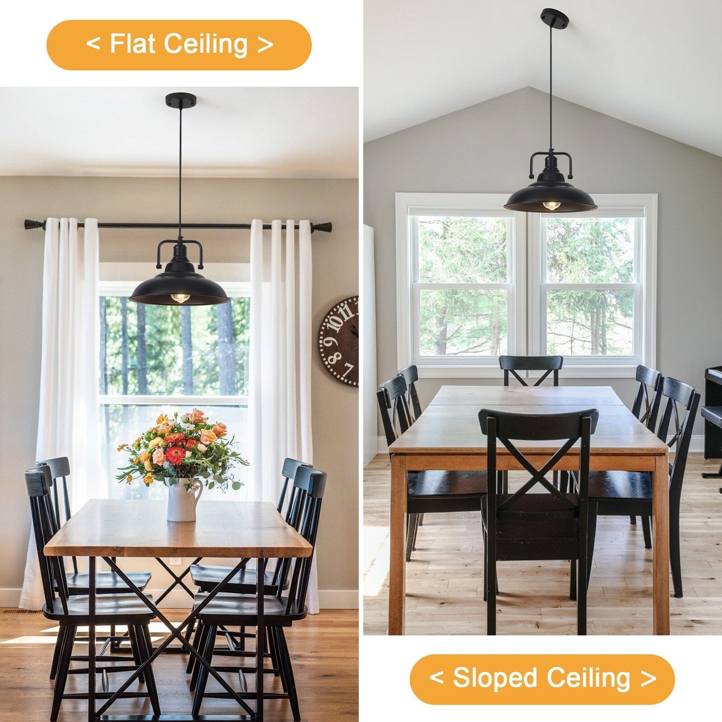 Lampada a sospensione da 60 Watt a 1 luce con paralume a cupola per isola cucina, lampadario classico semi-incassato per sala da pranzo