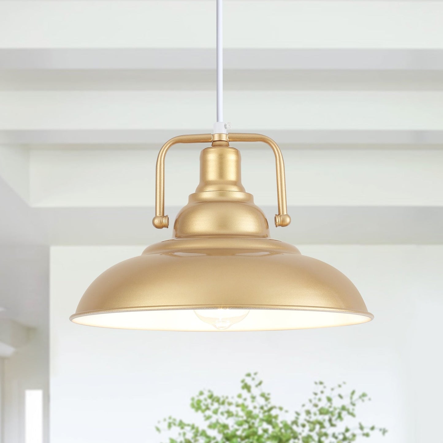 Lampada a sospensione da 60 Watt a 1 luce con paralume a cupola per isola cucina, lampadario classico semi-incassato per sala da pranzo
