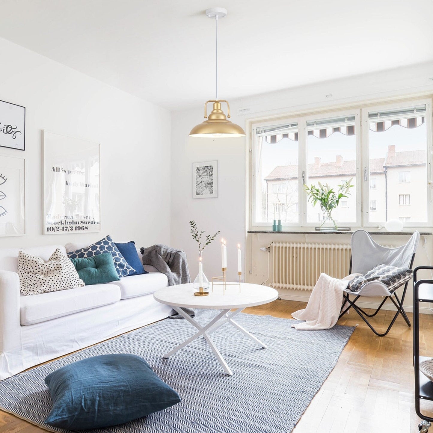 Lampada a sospensione da 60 Watt a 1 luce con paralume a cupola per isola cucina, lampadario classico semi-incassato per sala da pranzo