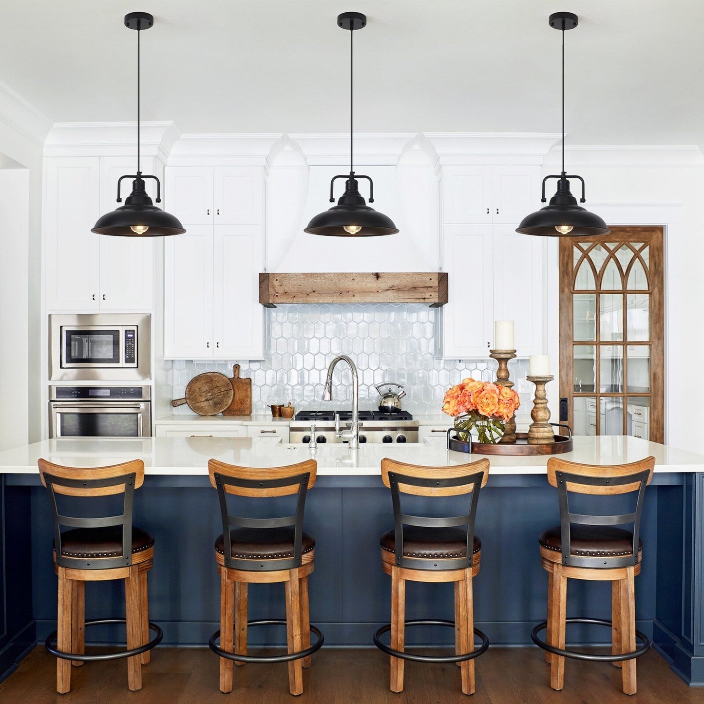 Lampada a sospensione da 60 Watt a 1 luce con paralume a cupola per isola cucina, lampadario classico semi-incassato per sala da pranzo