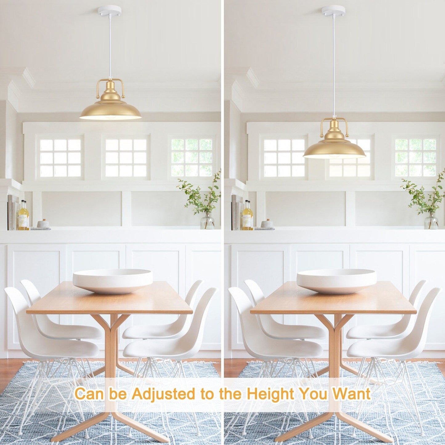 Lampada a sospensione da 60 Watt a 1 luce con paralume a cupola per isola cucina, lampadario classico semi-incassato per sala da pranzo