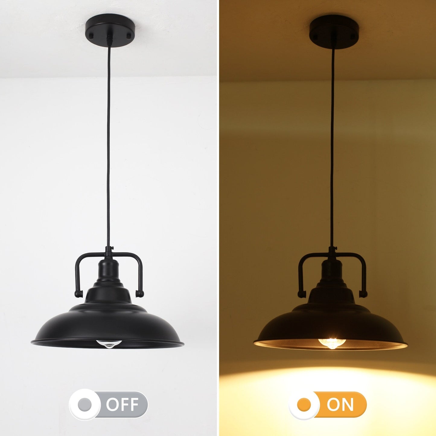 Lampada a sospensione da 60 Watt a 1 luce con paralume a cupola per isola cucina, lampadario classico semi-incassato per sala da pranzo