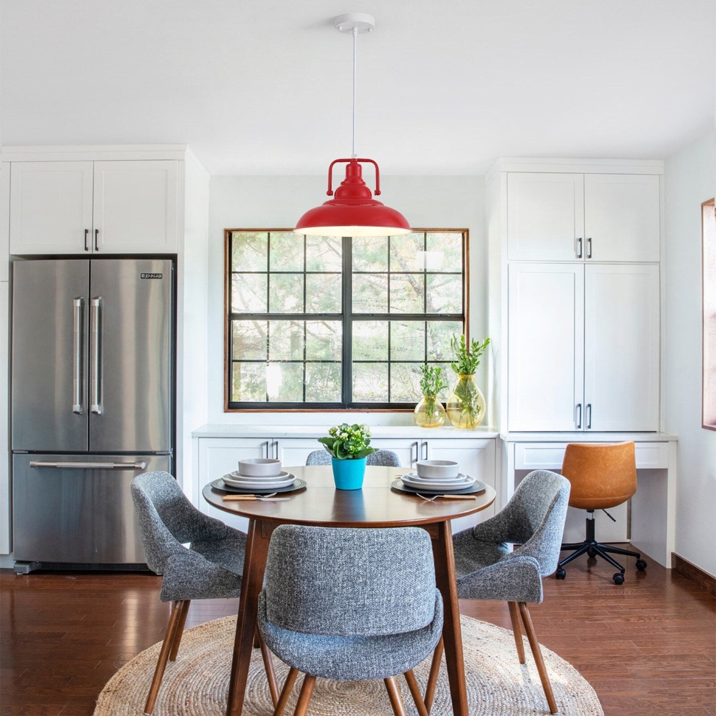 Lampada a sospensione da 60 Watt a 1 luce con paralume a cupola per isola cucina, lampadario classico semi-incassato per sala da pranzo