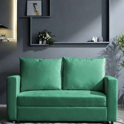 Divano letto 2 posti in tessuto da 62,5 pollici, divano letto 2 in 1 con bracciolo diviso (capacità 800 libbre)