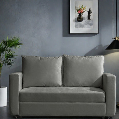 Divano letto 2 posti in tessuto da 62,5 pollici, divano letto 2 in 1 con bracciolo diviso (capacità 800 libbre)