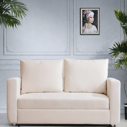 Divano letto 2 posti in tessuto da 62,5 pollici, divano letto 2 in 1 con bracciolo diviso (capacità 800 libbre)