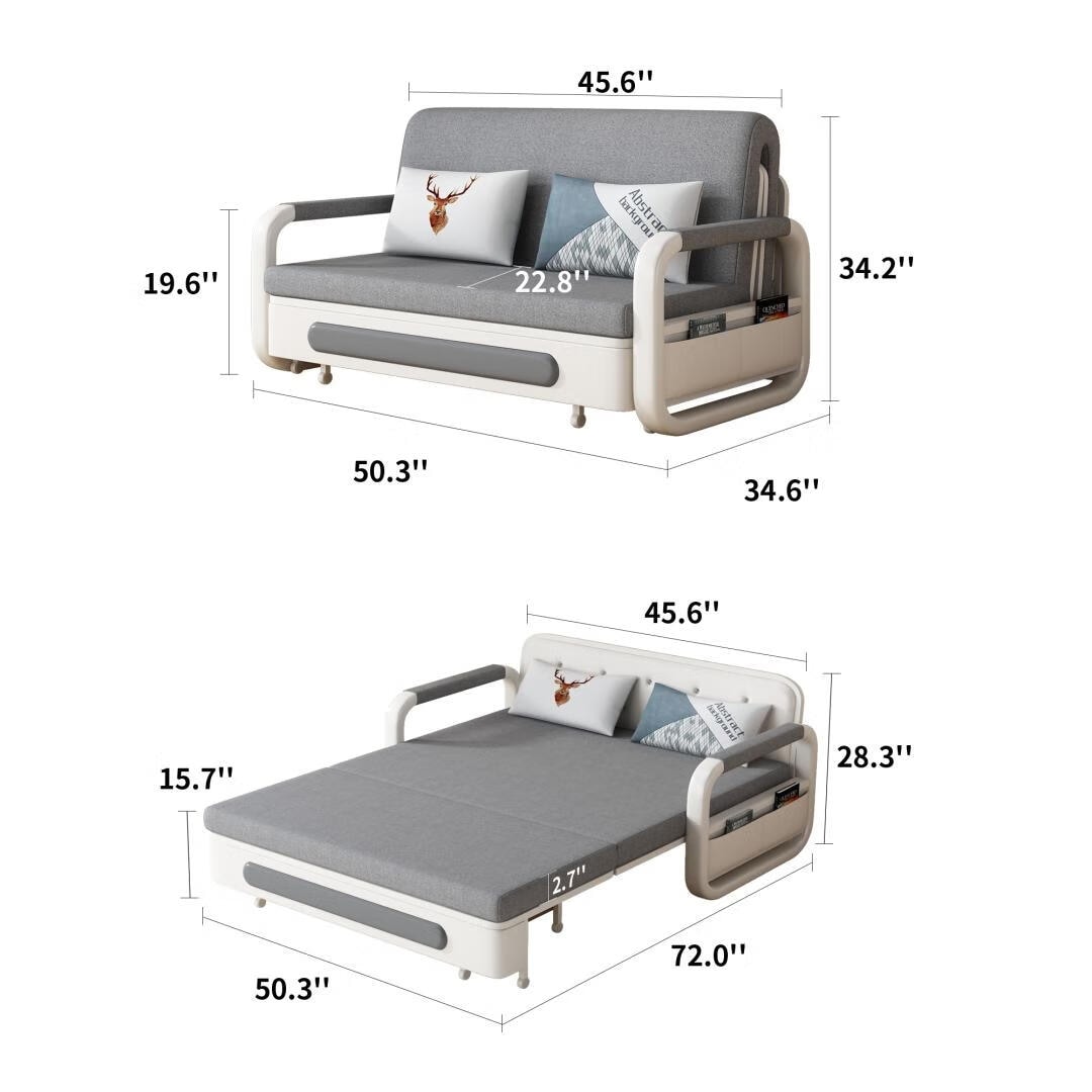 Divano letto moderno in memory foam con contenitore