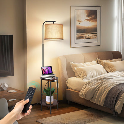 Lampada da tavolo con vassoio nero da 62'' con USB e presa