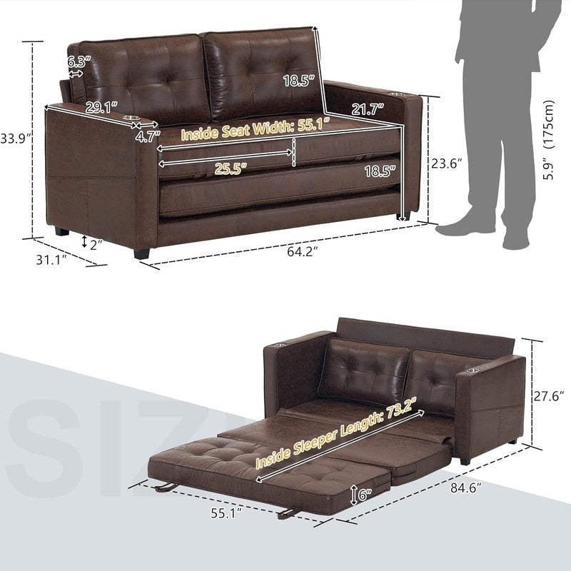 Divano letto a due posti VINGLI