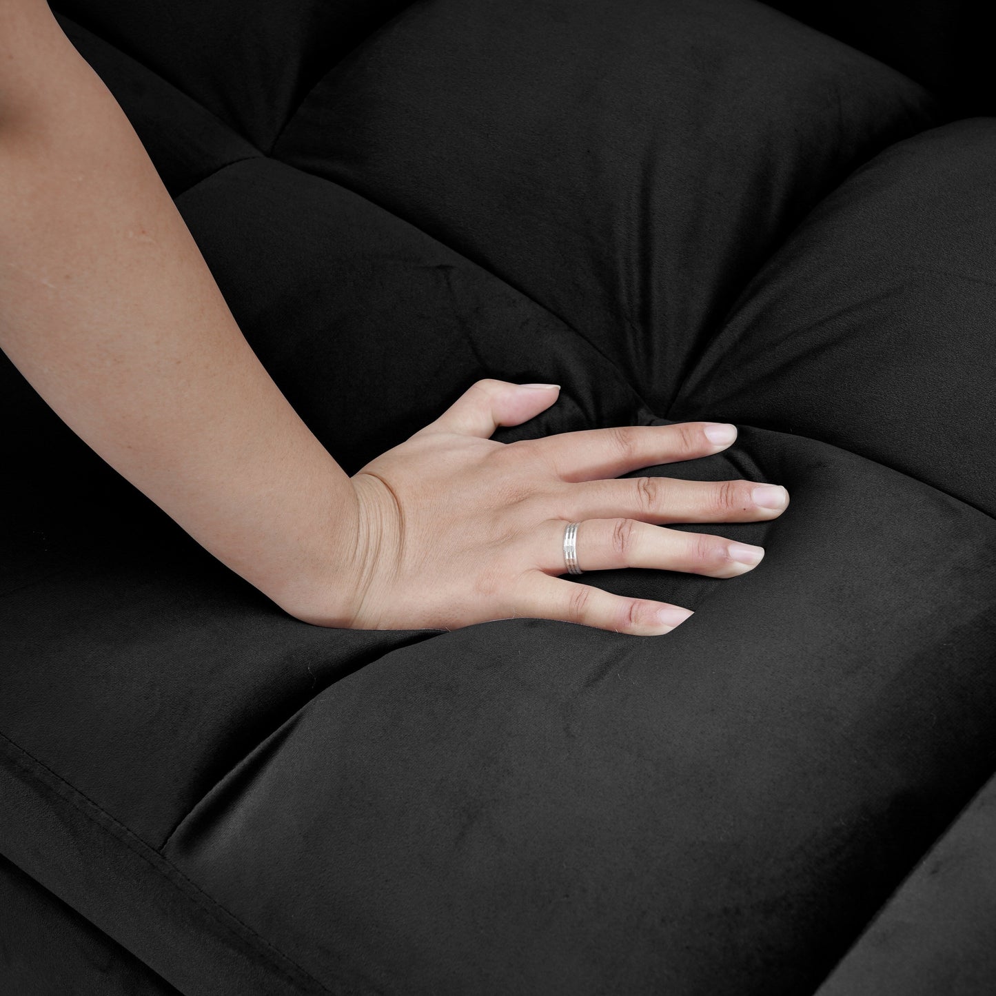 Divano letto convertibile 3 in 1 in velluto da 64,96 pollici con schienale regolabile, tasca portaoggetti e capacità di peso di 500 libbre