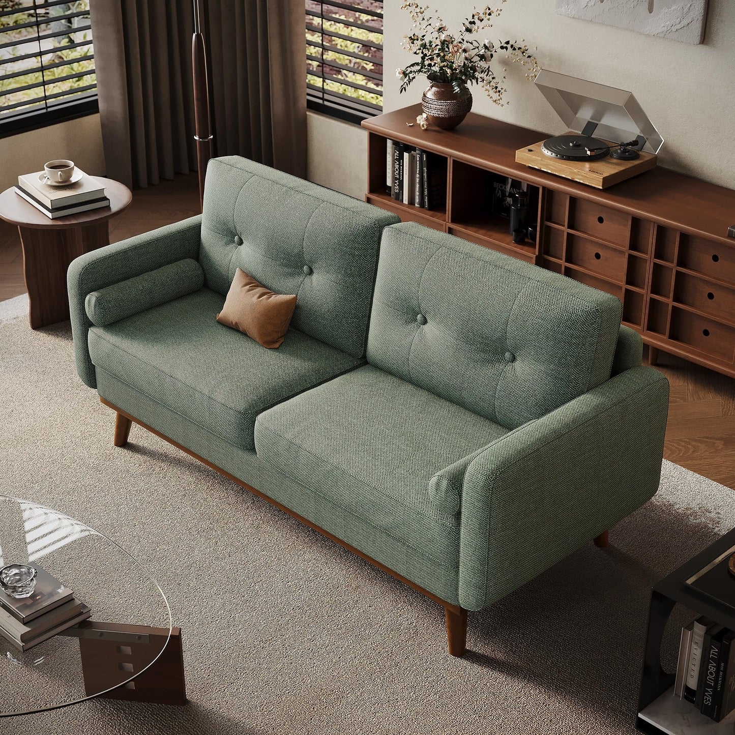 Divano a due posti da 64 pollici, divano moderno di metà secolo, comodi divani a due posti per il soggiorno