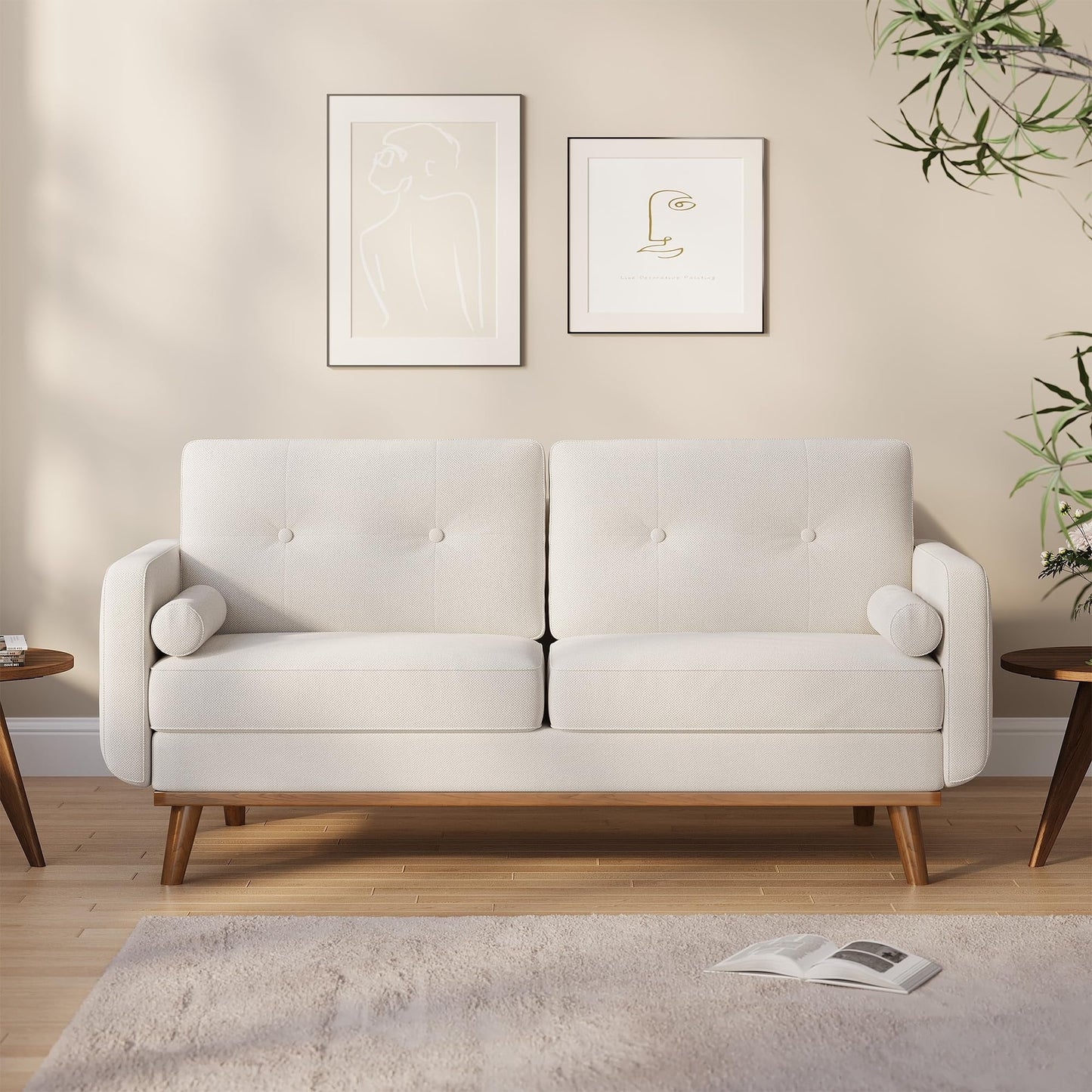 Divano a due posti da 64 pollici, divano moderno di metà secolo, comodi divani a due posti per il soggiorno