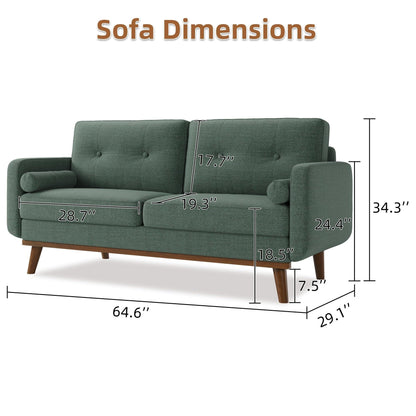 Divano a due posti da 64 pollici, divano moderno di metà secolo, comodi divani a due posti per il soggiorno