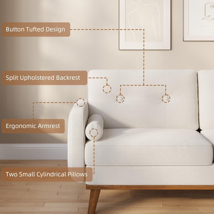 Divano a due posti da 64 pollici, divano moderno di metà secolo, comodi divani a due posti per il soggiorno