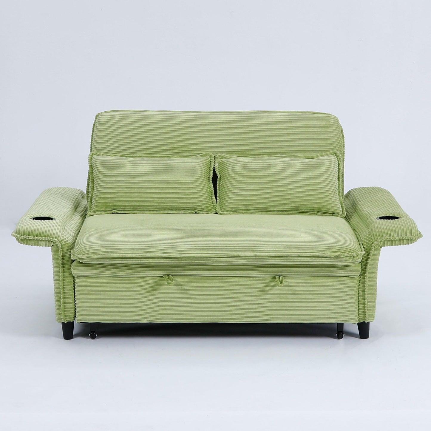 Divano letto multifunzionale in tessuto a righe da 65,74 pollici, adatto per camere da letto e soggiorni