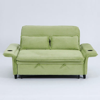 Divano letto multifunzionale in tessuto a righe da 65,74 pollici, adatto per camere da letto e soggiorni