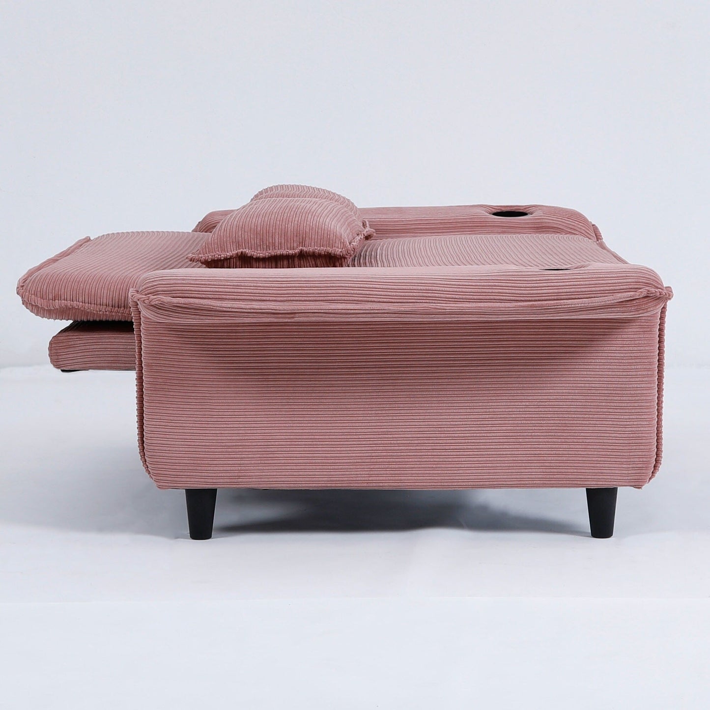 Divano letto multifunzionale in tessuto a righe da 65,74 pollici, adatto per camere da letto e soggiorni