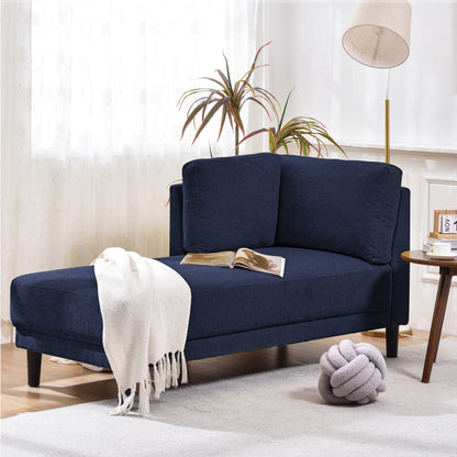 65 Chaise longue angolare moderna in lino con cuscini rimovibili, divano letto, divano per il tempo libero, chaise longue imbottita