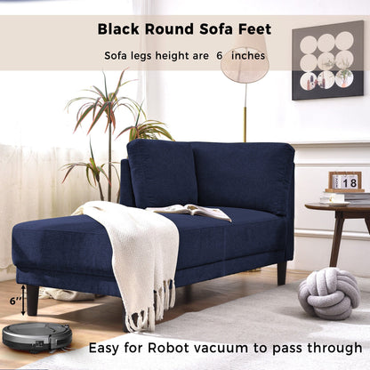 65 Chaise longue angolare moderna in lino con cuscini rimovibili, divano letto, divano per il tempo libero, chaise longue imbottita