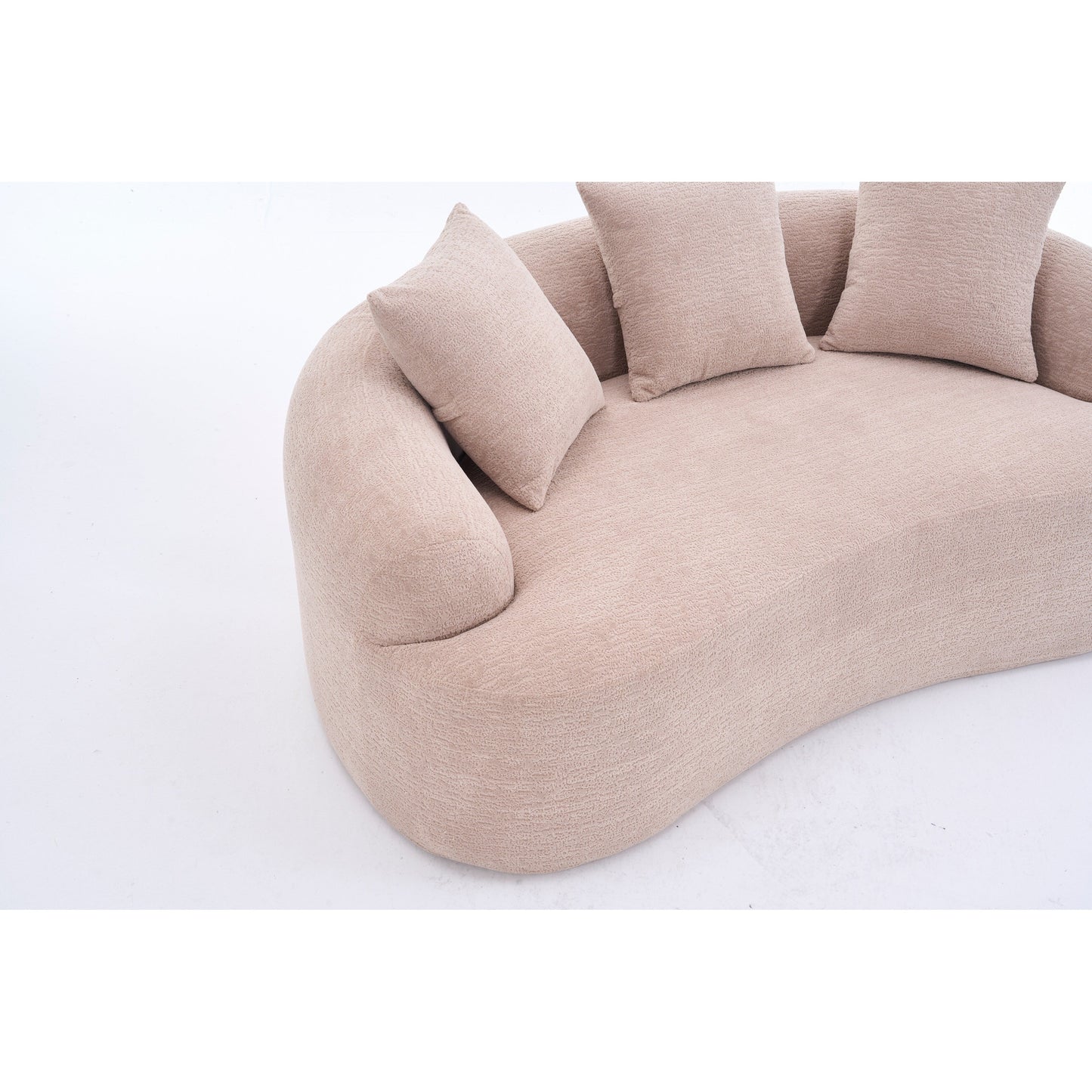 Divano a 2 posti in ciniglia da 65 pollici con facile montaggio, cuscino semirigido e capacità di peso di 300 libbre