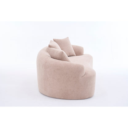 Divano a 2 posti in ciniglia da 65 pollici con facile montaggio, cuscino semirigido e capacità di peso di 300 libbre