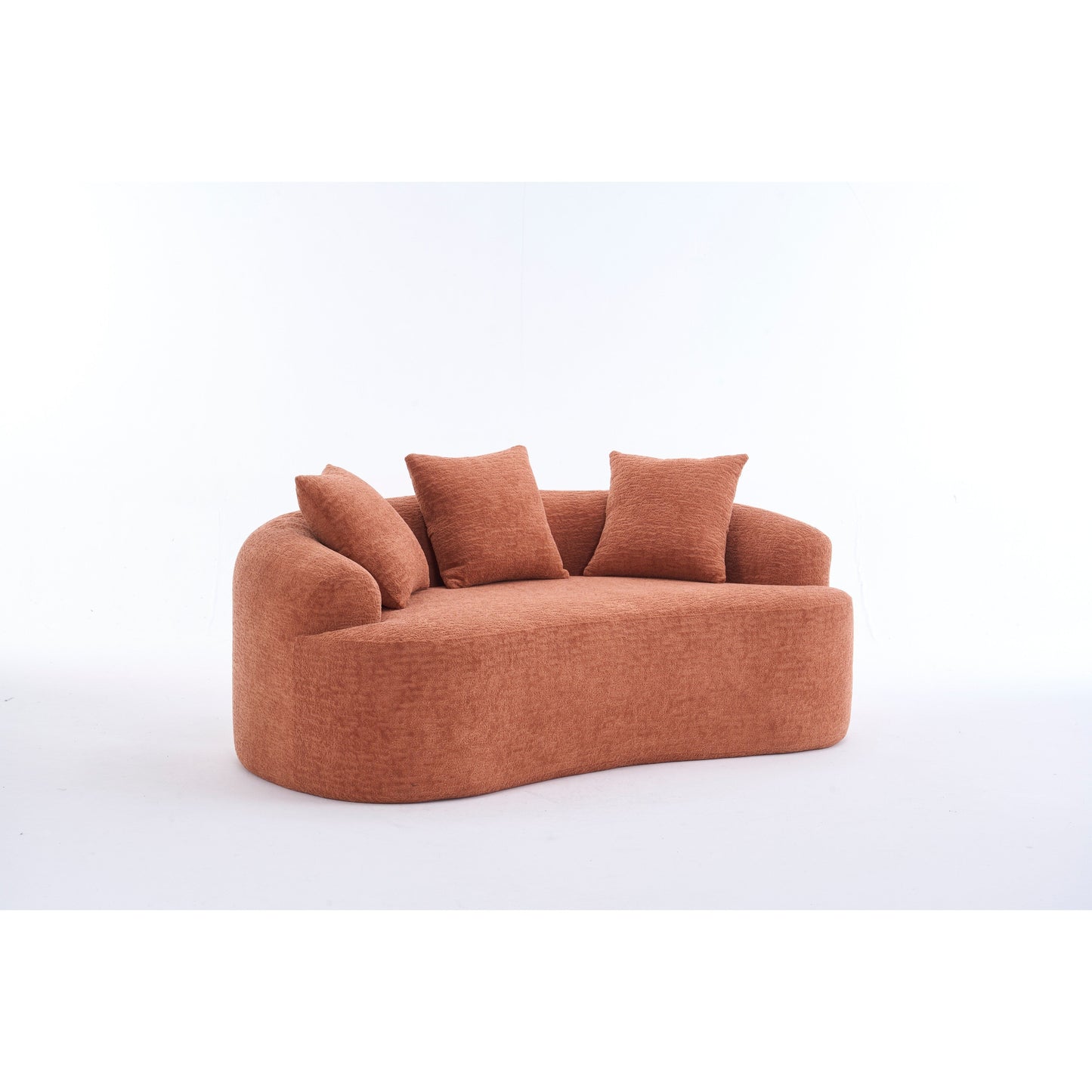 Divano a 2 posti in ciniglia da 65 pollici con facile montaggio, cuscino semirigido e capacità di peso di 300 libbre