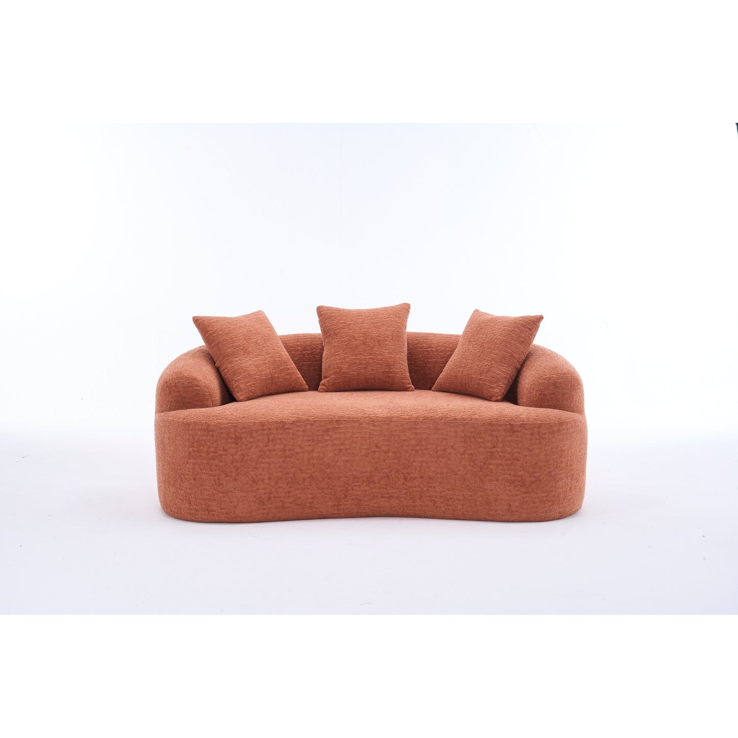 Divano a 2 posti in ciniglia da 65 pollici con facile montaggio, cuscino semirigido e capacità di peso di 300 libbre