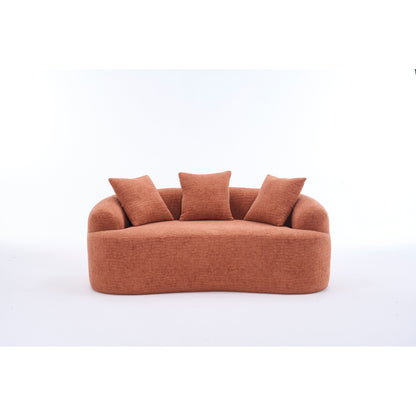 Divano a 2 posti in ciniglia da 65 pollici con facile montaggio, cuscino semirigido e capacità di peso di 300 libbre