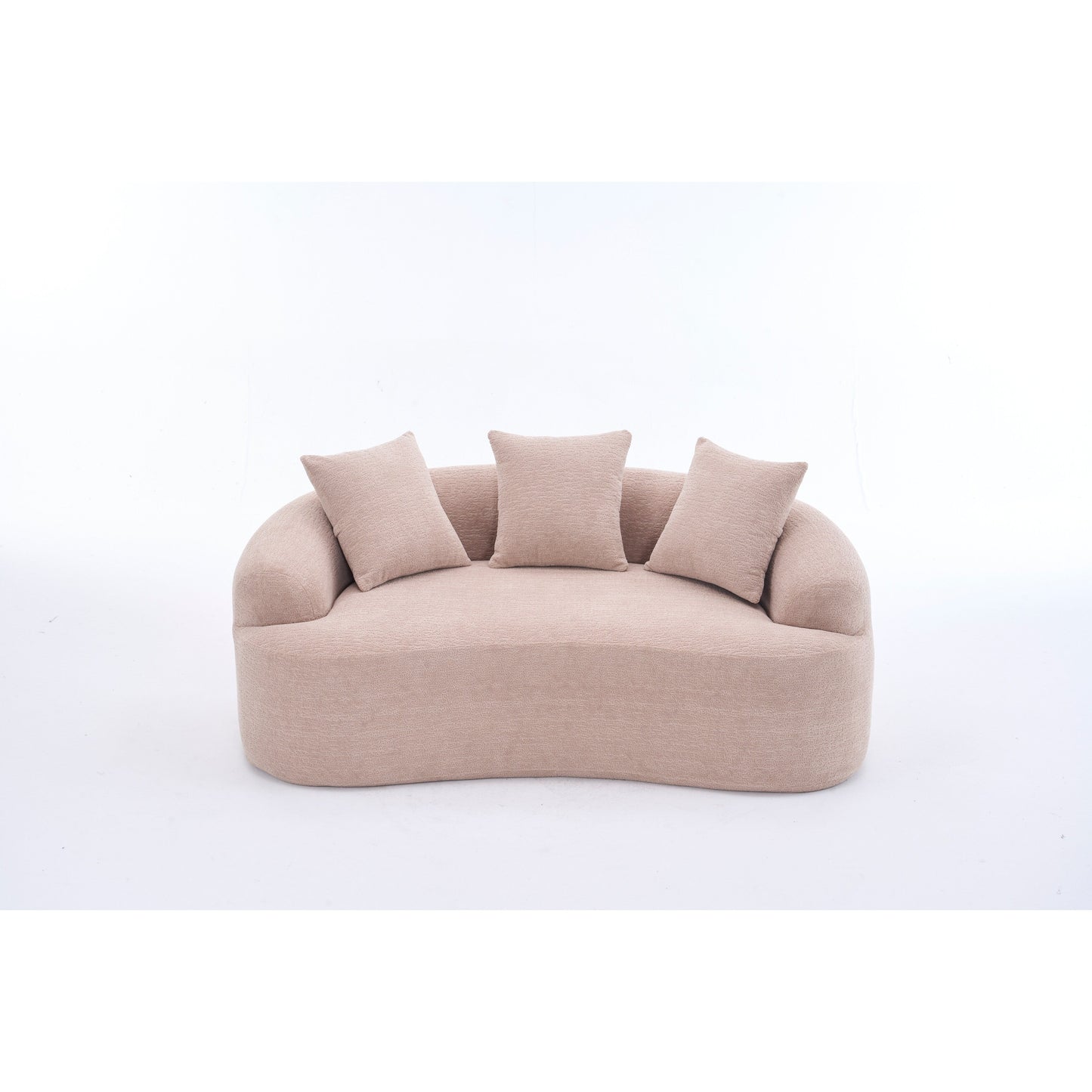 Divano a 2 posti in ciniglia da 65 pollici con facile montaggio, cuscino semirigido e capacità di peso di 300 libbre