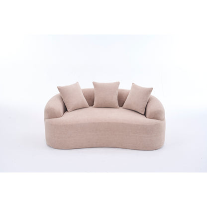 Divano a 2 posti in ciniglia da 65 pollici con facile montaggio, cuscino semirigido e capacità di peso di 300 libbre