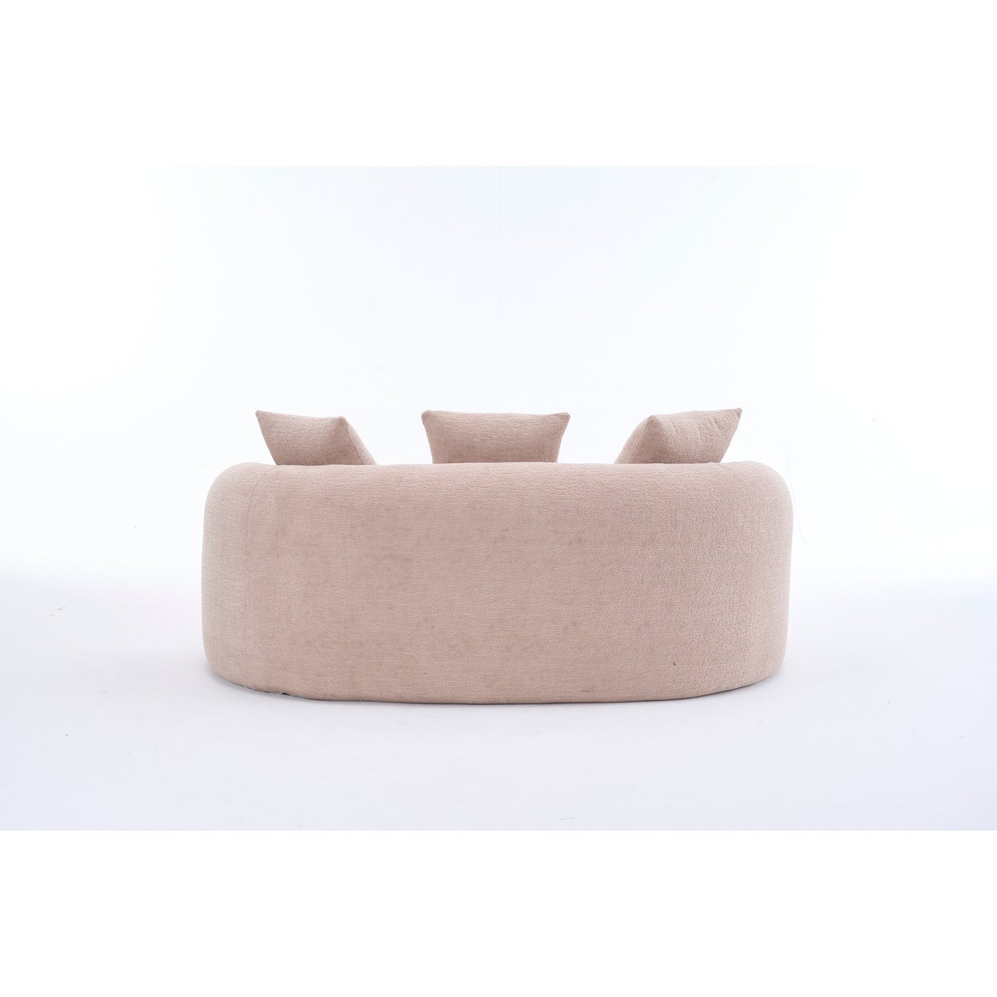 Divano a 2 posti in ciniglia da 65 pollici con facile montaggio, cuscino semirigido e capacità di peso di 300 libbre