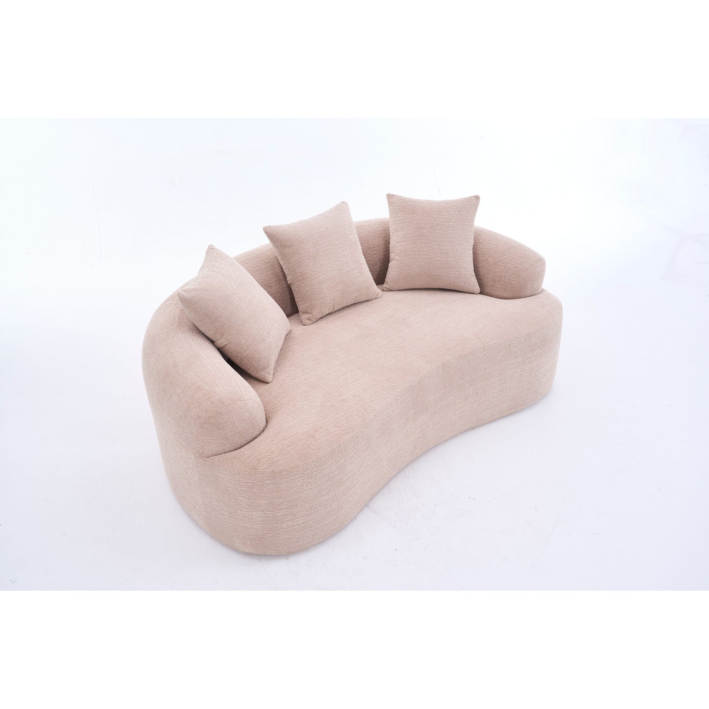 Divano a 2 posti in ciniglia da 65 pollici con facile montaggio, cuscino semirigido e capacità di peso di 300 libbre