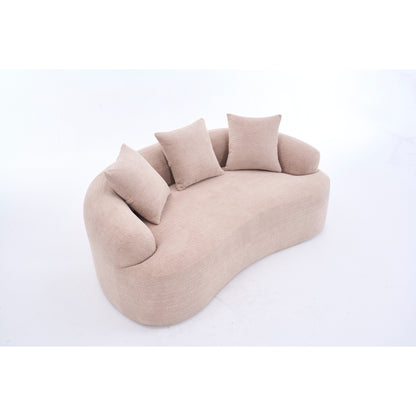 Divano a 2 posti in ciniglia da 65 pollici con facile montaggio, cuscino semirigido e capacità di peso di 300 libbre