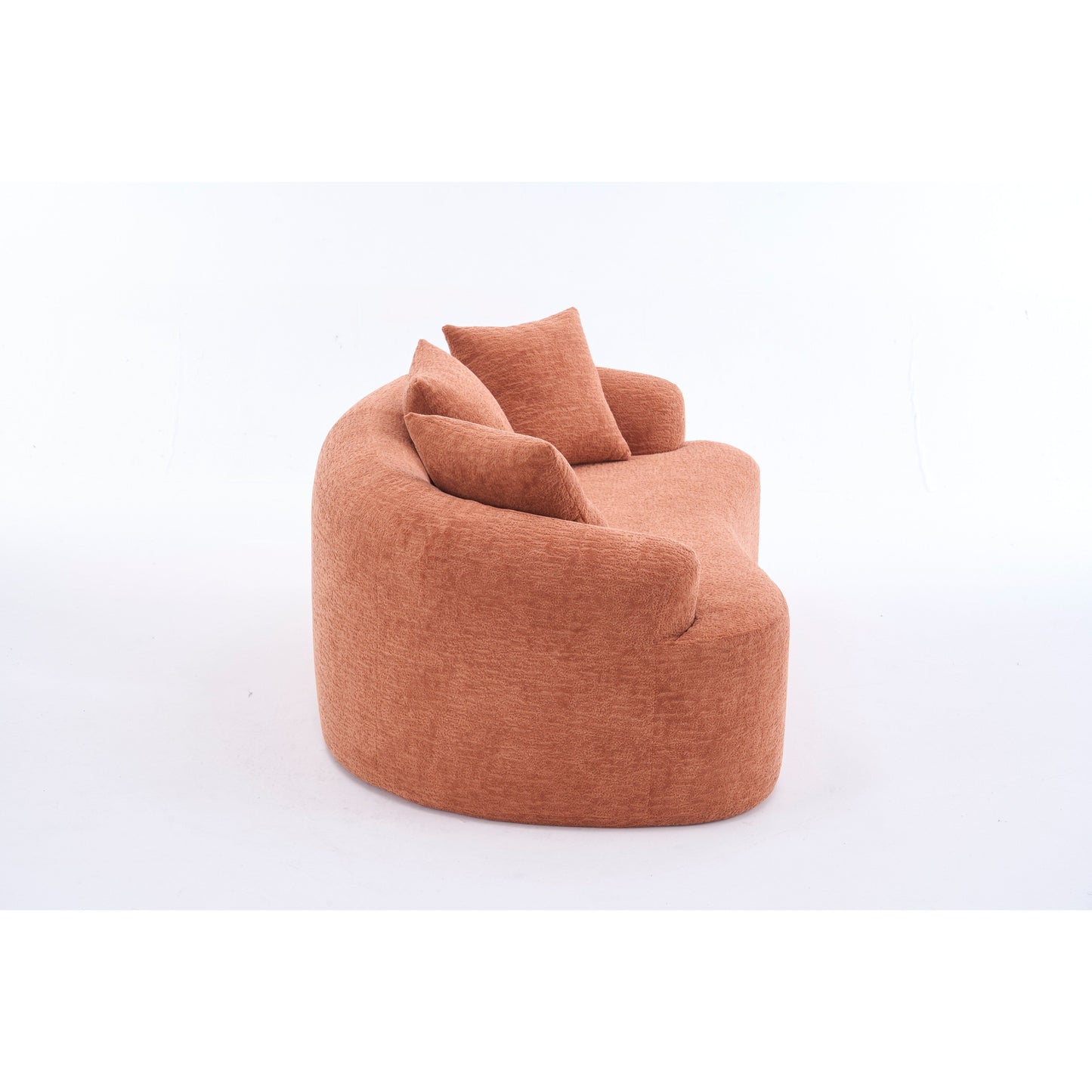 Divano a 2 posti in ciniglia da 65 pollici con facile montaggio, cuscino semirigido e capacità di peso di 300 libbre