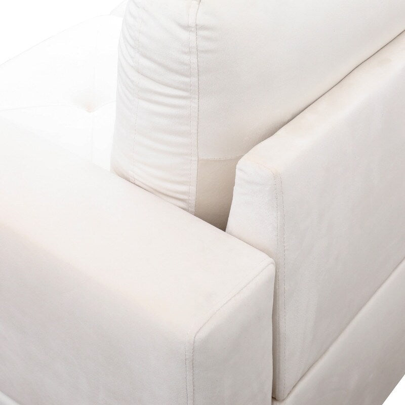 Set di divani da soggiorno in flanella bianca da 66,5 pezzi