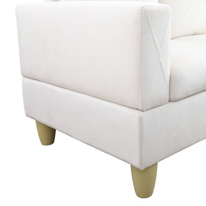 Set di divani da soggiorno in flanella bianca da 66,5 pezzi