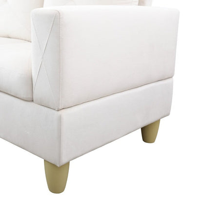 Set di divani da soggiorno in flanella bianca da 66,5 pezzi