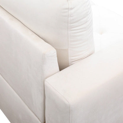 Set di divani da soggiorno in flanella bianca da 66,5 pezzi