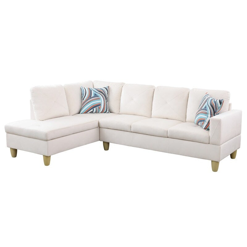 Set di divani da soggiorno in flanella bianca da 66,5 pezzi