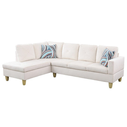 Set di divani da soggiorno in flanella bianca da 66,5 pezzi