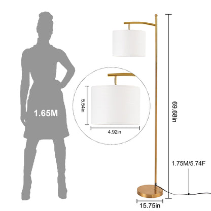 Lampada da terra ad arco Netin 66 con telecomando e paralume girevole