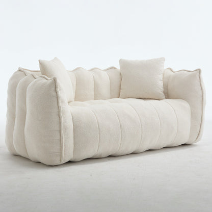 Poltrona a sacco quadrata in ciniglia da 66 pollici con anima in schiuma ad alta resilienza, braccioli e maniglia