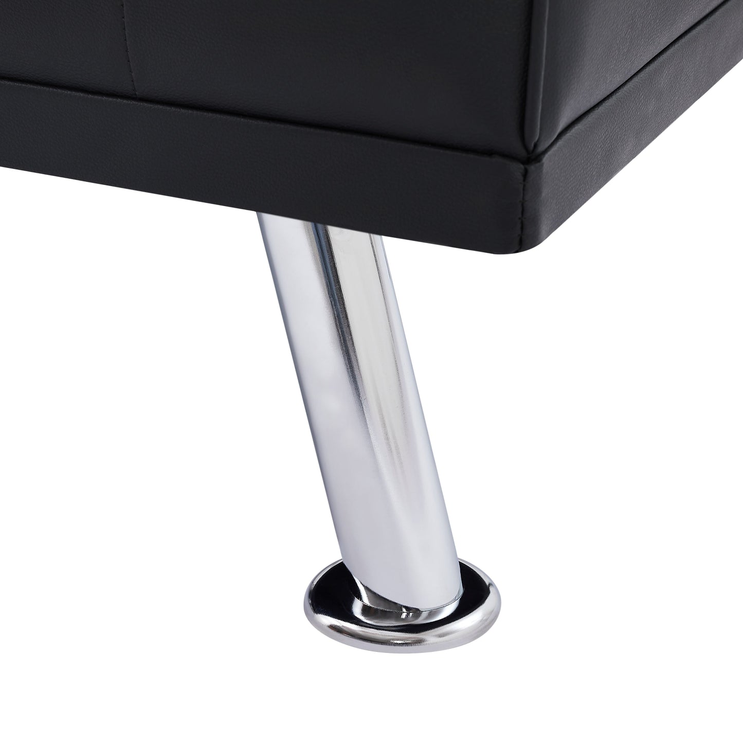 Divano letto pieghevole da 66 posti con gambe in metallo argentato e portabicchieri per soggiorno