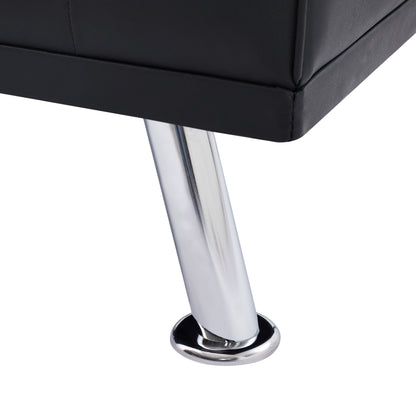 Divano letto pieghevole da 66 posti con gambe in metallo argentato e portabicchieri per soggiorno